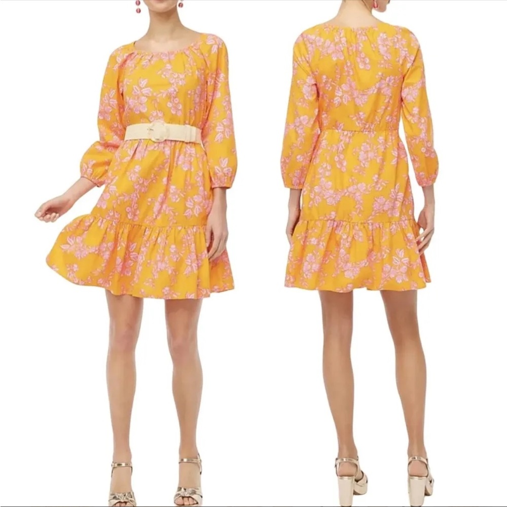 NWT J.Crew Orange and Floral Dress Size 4